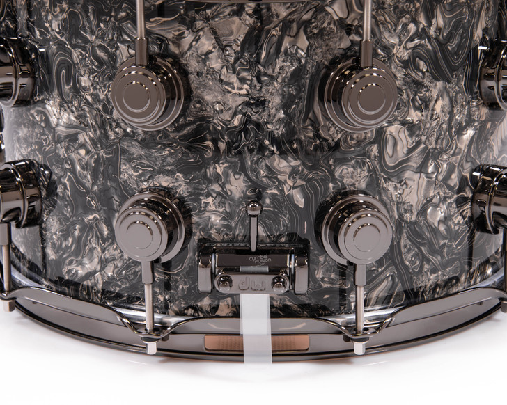 DW Collector's 8x14 SSC Maple Snare - Silver Abalone w/Black Nickel