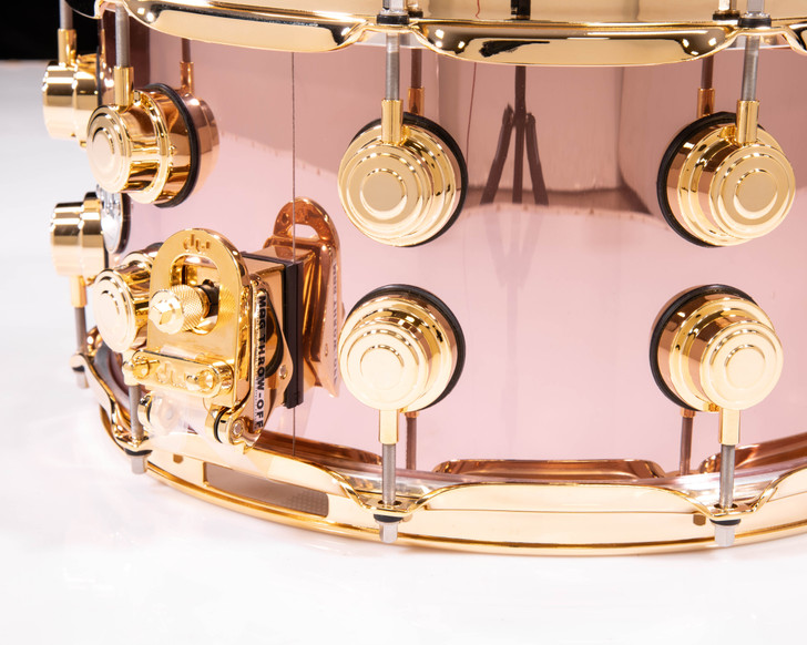 DW Collector's 7x14 SSC Maple Snare Drum - Rose Copper w/Gold HW