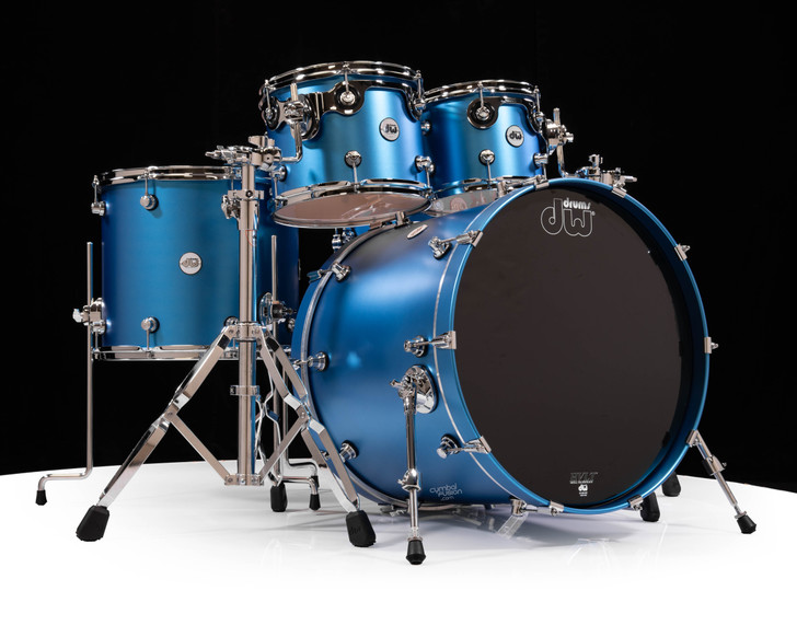 DW Design Series 5pc Kit - Aqua Metallic, CymbalFusion Exclusive