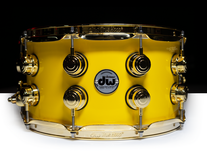 DW Collector's 7x14 SSC Maple - Aztec Gold over White Pearl w/Gold HW