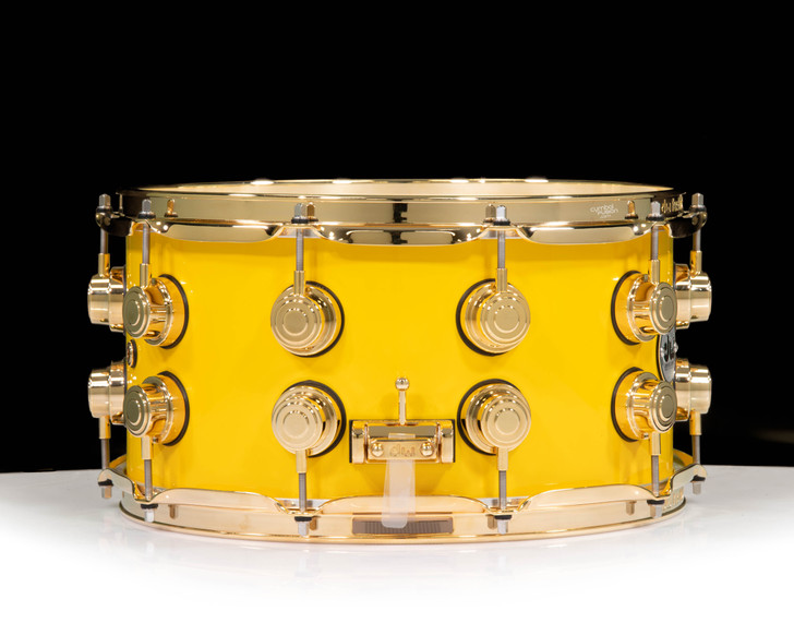 DW Collector's 7x14 SSC Maple - Aztec Gold over White Pearl w/Gold HW