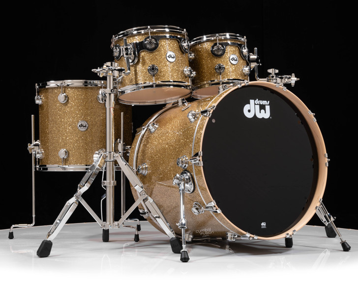DW Collector's 4pc Maple 3/3/3 Kit - Gold Glass w/Chrome HW