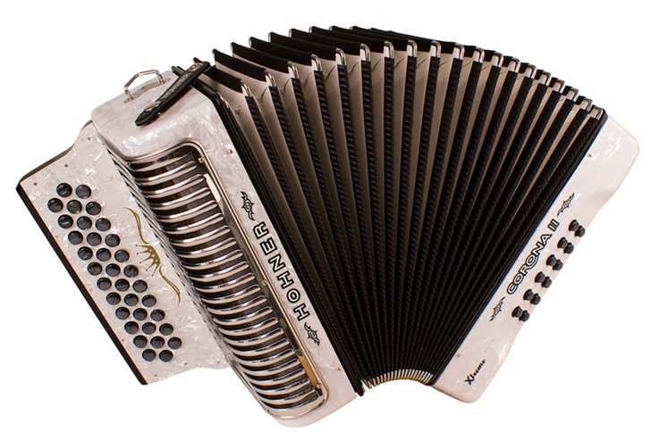 Hohner Corona II Xtreme EAD(La) Diatonic Accordion - Pearl White (CXEW)