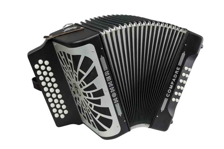 Hohner Comprade COGB-N GCF(Sol) Accordion - Black w/Silver