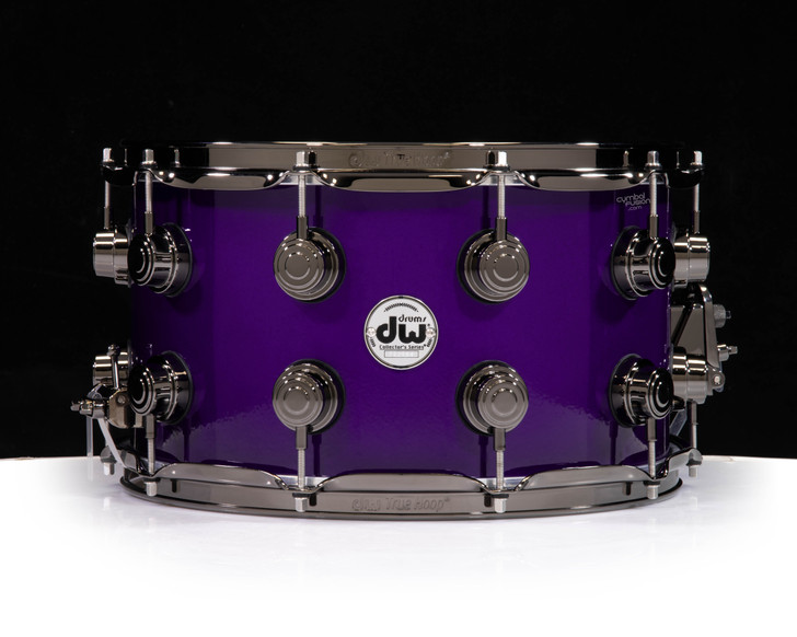 DW Brass Snare Drum 8x14 Black Nickel - Illusion Purple