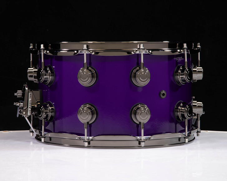 DW Brass Snare Drum 8x14 Black Nickel - Illusion Purple
