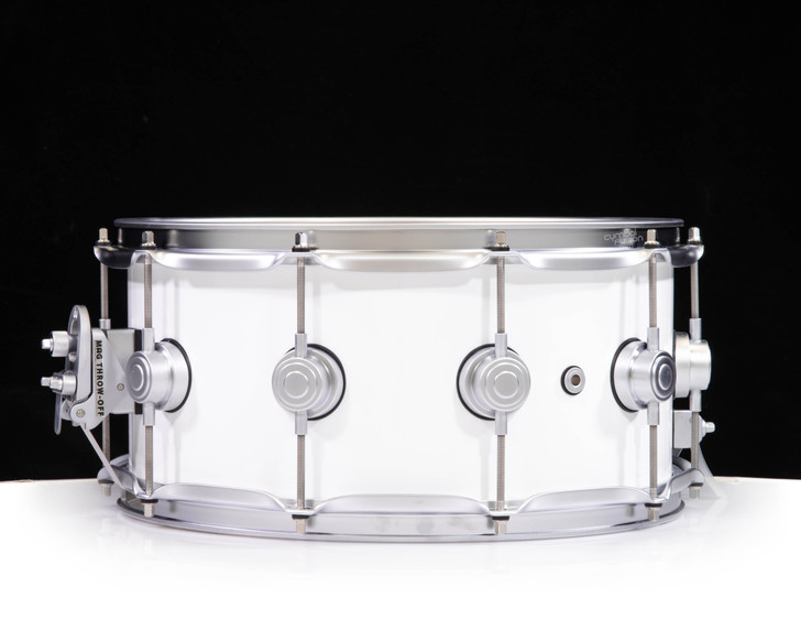 DW Collector's 6.5x14 Brass Snare Drum w/Satin Chrome - Polar White