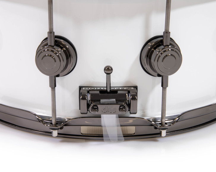 DW Collector's 6.5x14 Brass Snare Drum w/Black Nickel - Polar White