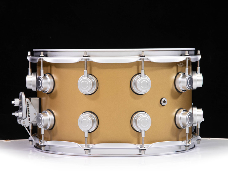 DW Brass Snare Drum 8x14 Satin Chrome - Sun Gold