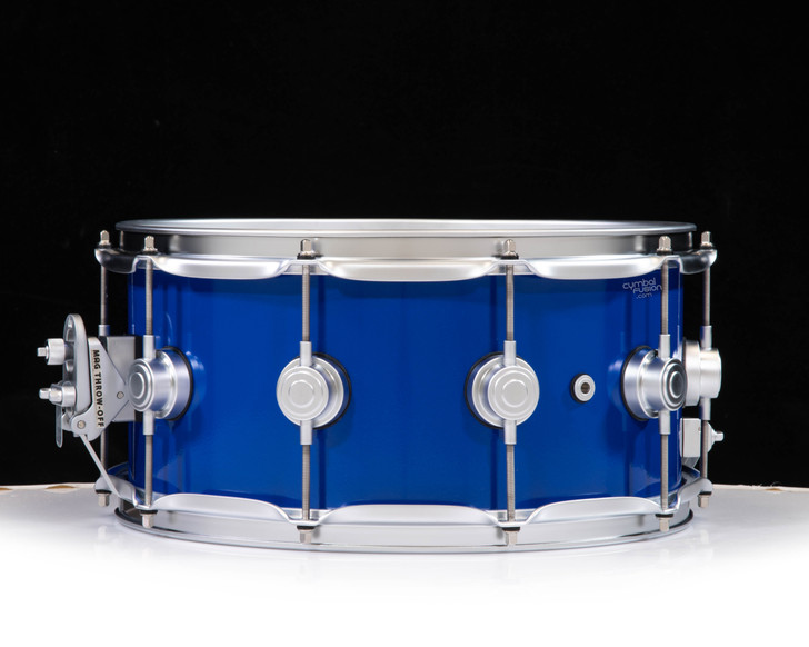 DW Collector's 6.5x14 Brass Snare Drum w/Satin Chrome - Yama Blue