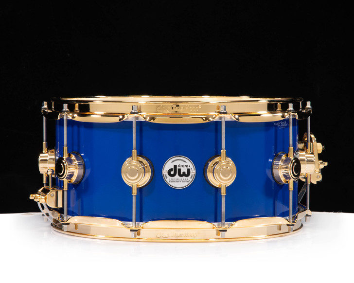 DW Collector's 6.5x14 Brass Snare Drum w/Gold - Yama Blue