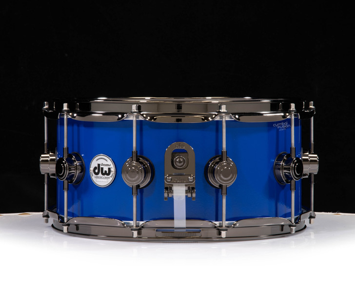 DW Collector's 6.5x14 Brass Snare Drum w/Black Nickel - Yama Blue