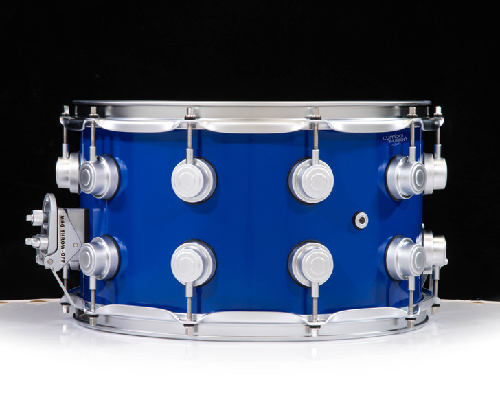 DW Brass Snare Drum 8x14 Satin Chrome - Yama Blue