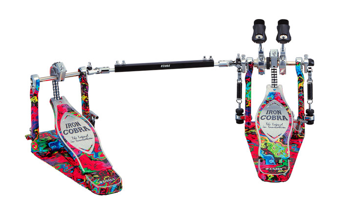 TAMA 50th Limited Iron Cobra Marble Psychedelic Rainbow Power Glide Twin Pedal (HP900PWMPR)