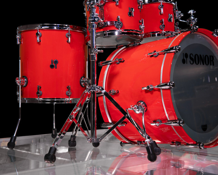Sonor SQ2 4pc Beech Kit - Flame Red Lacquer 10/12/16/22