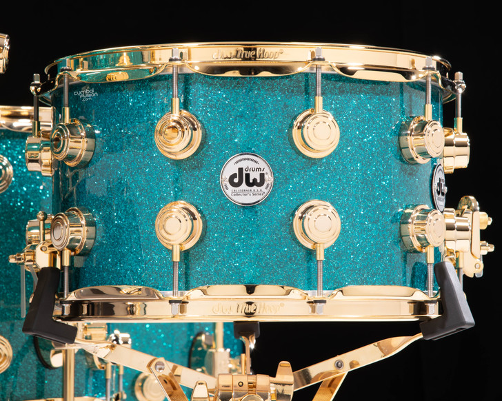 DW Collector's 7pc Maple SSC Shells Teal Glass w/Gold HW