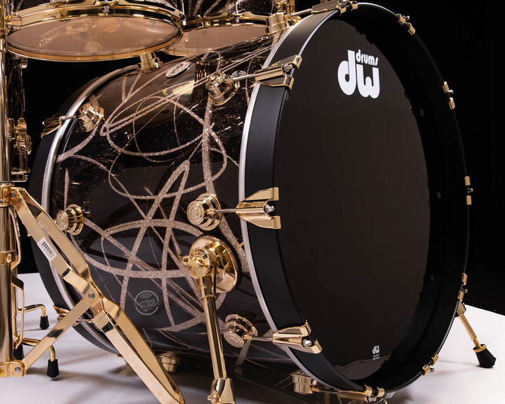 DW Collector's 6pc Maple Shell Pack Smoke Glass Contrails w/ Gold HW