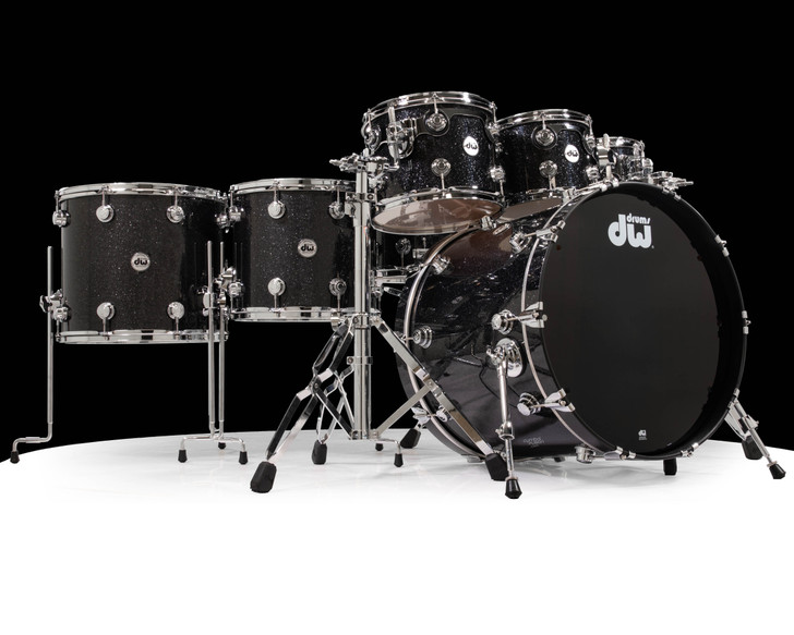 DW Collector's 7pc Maple Mahogany Shell Pack - Black Ice