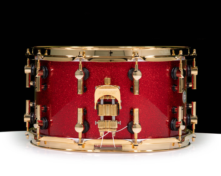 Sonor SQ2 14x8 Medium Maple Snare - Red Sparkle w/Gold Hardware