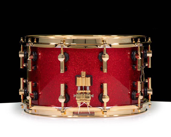 Sonor SQ2 14x8 Medium Maple Snare - Red Sparkle w/Gold Hardware