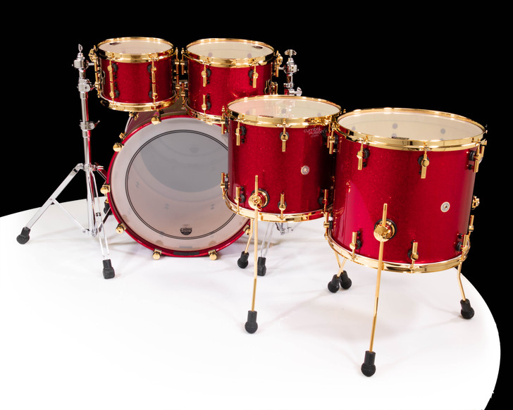 Sonor SQ2 5pc Vintage Birch Shell  Pack  - Red Sparkle w/Gold Hardware