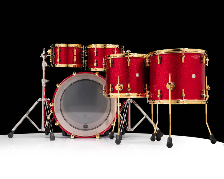 Sonor SQ2 5pc Vintage Birch Shell  Pack  - Red Sparkle w/Gold Hardware