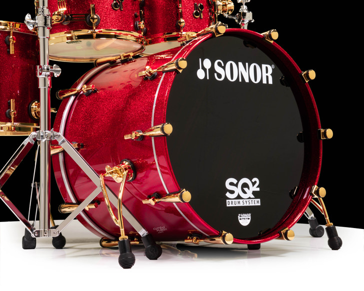 Sonor SQ2 5pc Vintage Birch Shell  Pack  - Red Sparkle w/Gold Hardware