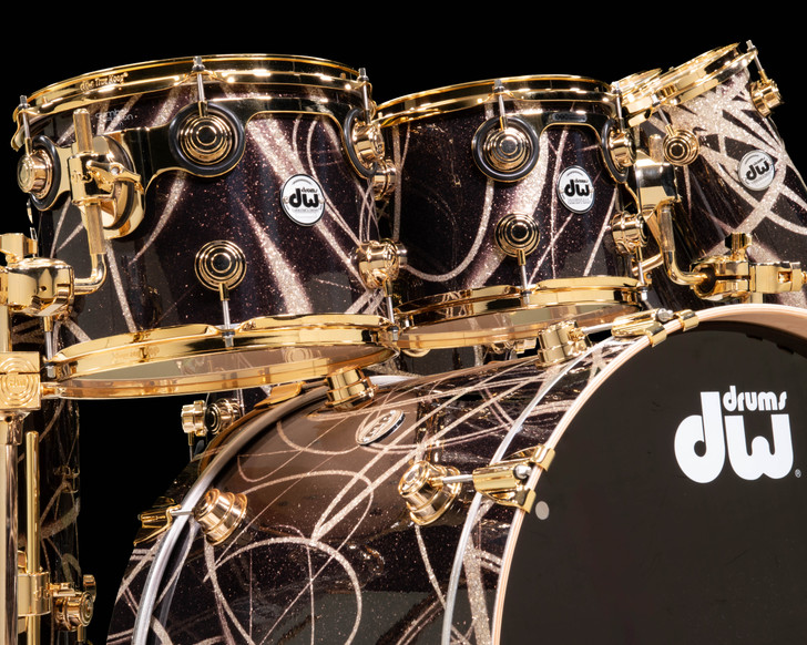 DW Collector's 5pc Maple Set w/Ratatoms - Smoke Glass Contrails