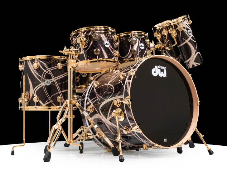 DW Collector's 5pc Maple Set w/Ratatoms - Smoke Glass Contrails