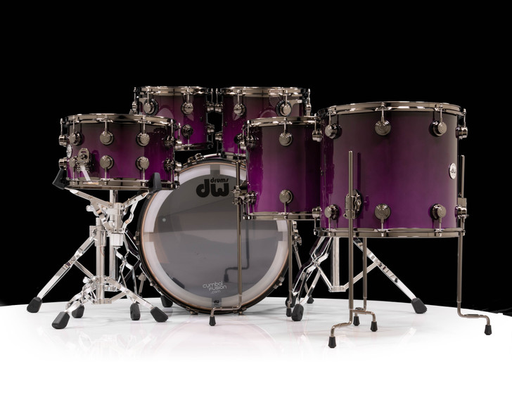 DW Collector's 6pc Maple SSC Kit - Neon Purple to Candy Black Fade