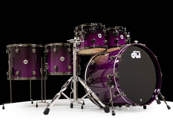 DW Collector's 6pc Maple SSC Kit - Neon Purple to Candy Black Fade