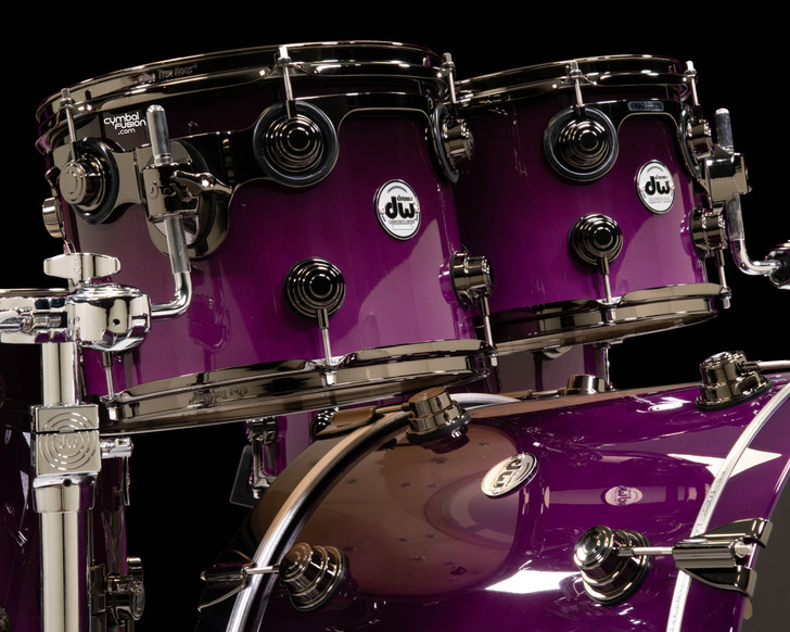 DW Collector's 6pc Maple SSC Kit - Neon Purple to Candy Black Fade
