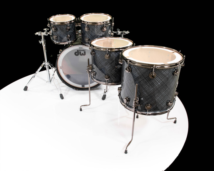 DW Collector's 5pc Maple SSC Kit - Grey Crystal w/Black Nickel Hardware