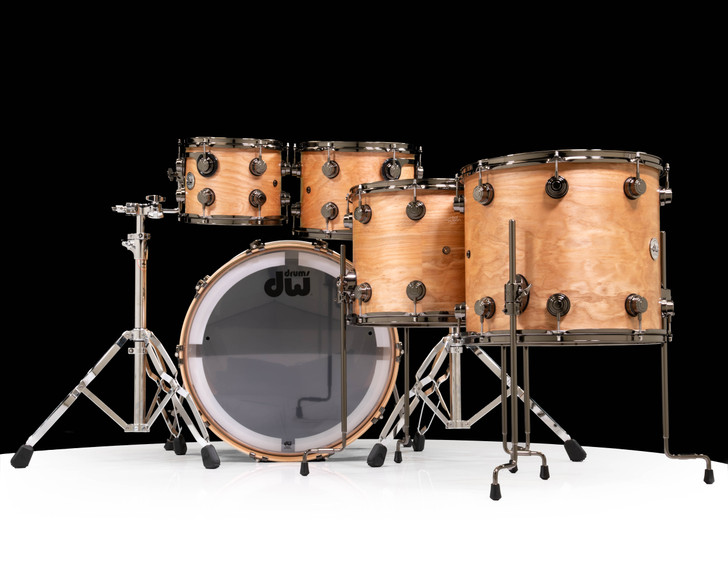 DW Collector's 5pc Pure Birch Kit - Natural Satin Oil w/Black Nickel HW