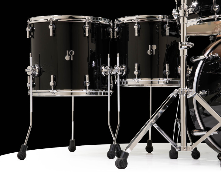 Sonor SQ2 7pc Beech Shell Pack - Solid Black w/Chrome Hardware