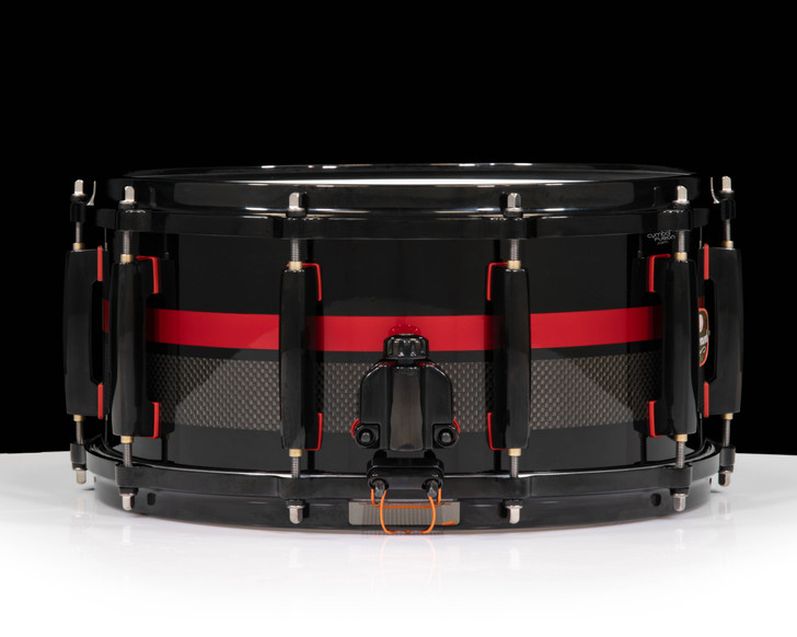 Pearl Masterworks 14x6.5 Artisan Snare Drum - Carbon Fiber w/ Red