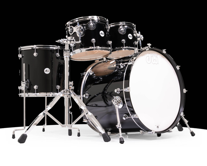 DW Design Series 4pc Drum Set - Piano Black Lacquer