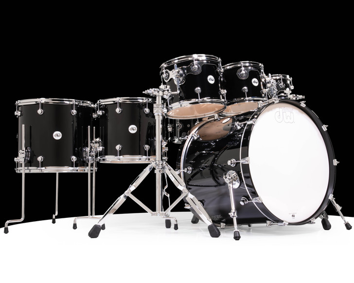 DW Design Series 7pc Drum Set - Piano Black