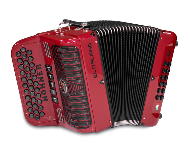 Hohner Anacleto El Italiano III S 5 Switch Chrome Hardware - Red (ELITIIIGNGCHRED)