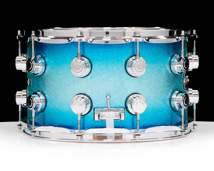 DW Collector's 8x14 Maple SSC Snare Drum-Blue Glitz Lacquer w/Chrome