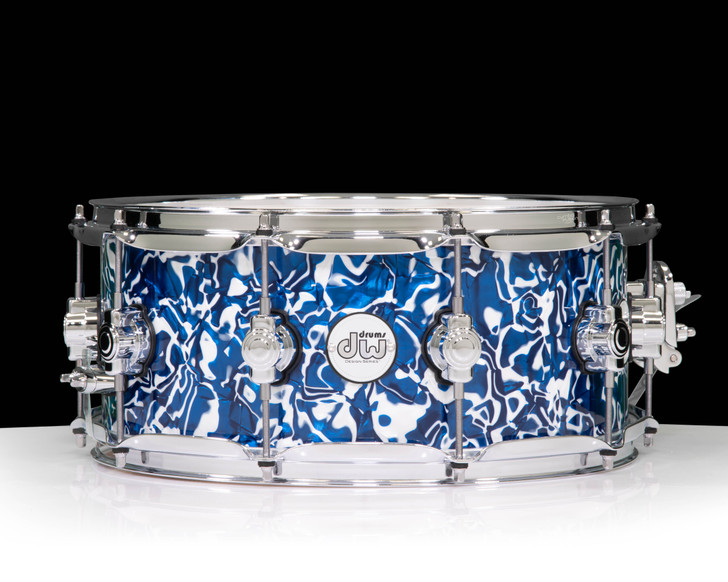DW Design Series 6x14 Maple Snare Drum - Blue Lightning