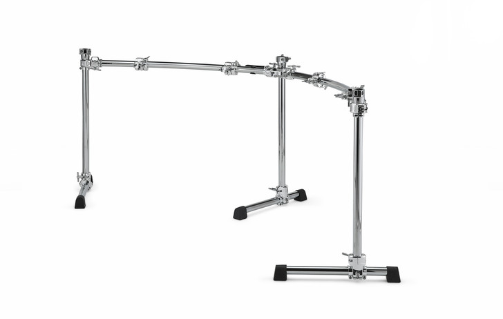 A curved rack system built for large double bass drum kits. Offers clean symmetry, fast setup, and rock-solid performance with minimal footprint. Shop Now at Cymbalfusion.com