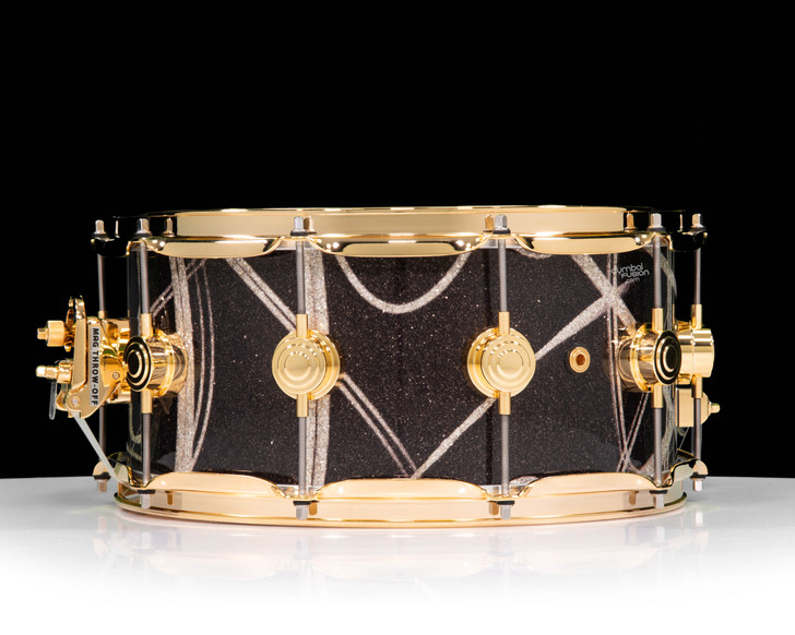 DW Collector's Series 6.5x14 Snare Drums - Smoke Glass Contrails w/Gold