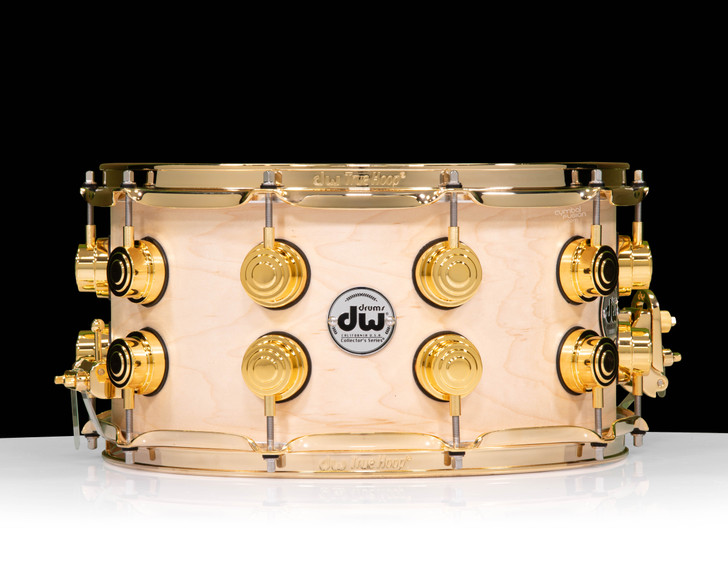 DW Collector's 7x14 SSC Maple Snare - Natural Satin Oil with Gold Hardware