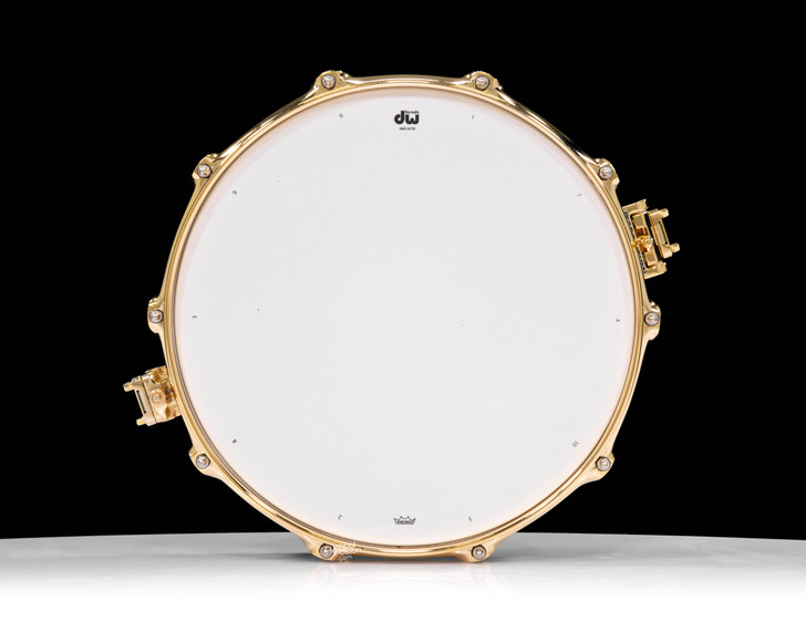 DW Collector's Pi Snare - White Glass w/Gold Hardware
