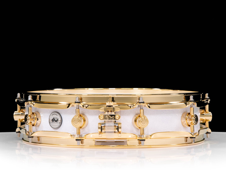 DW Collector's Pi Snare - White Glass w/Gold Hardware