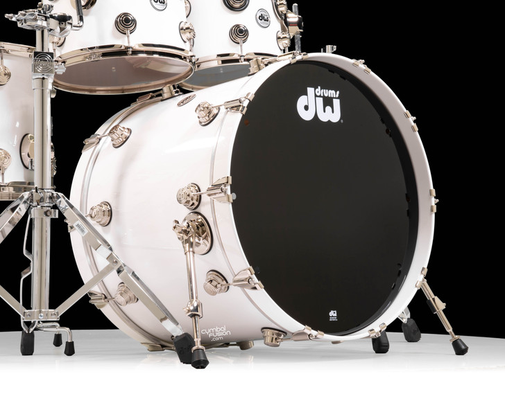 DW Collector's 5pc Maple Mahogany Kit - Piano White Lacquer Custom w/Nickel Hardware