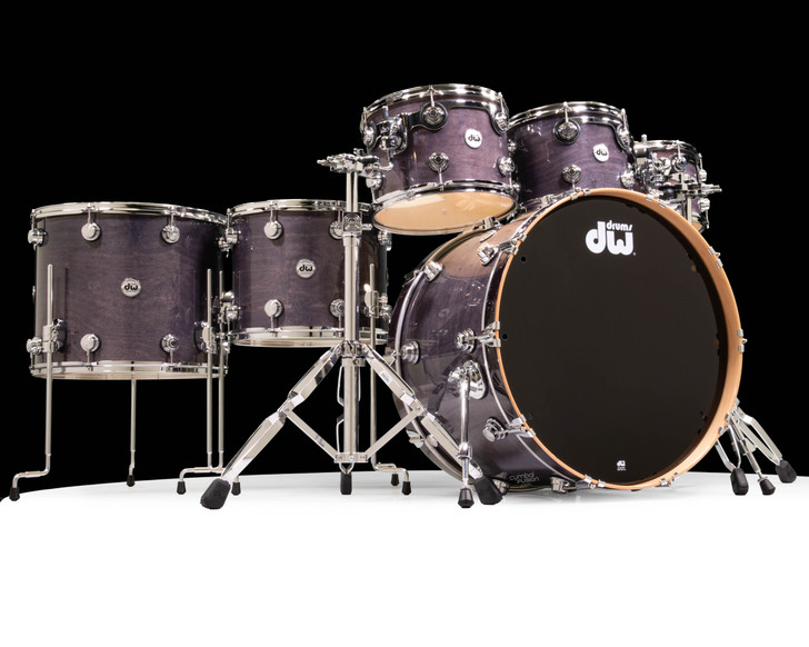 DW Collector's Series Maple Rock Kit -  Purple/Ebony Stain Lacquer