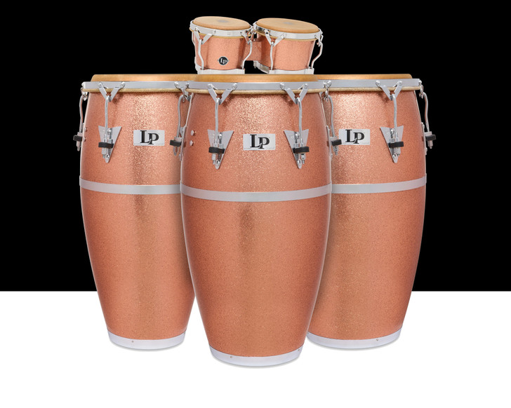 LP Martin Cohen Traditional Fiberglass Champagne Sparkle Quinto/Conga/Tumba/Bongos Set