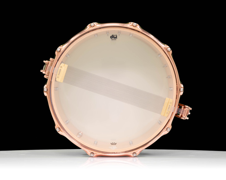 DW Collector's Series 6.5x14 Koa on 12ply VLT Shell with Copper Hardware - Natural to Candy Black Burst